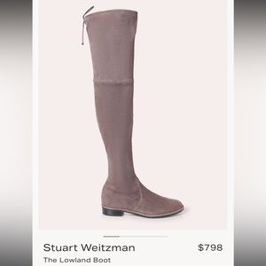 Stuart Weitzman The Lowland Boot over the knee grey Stretchy suede size 9 women